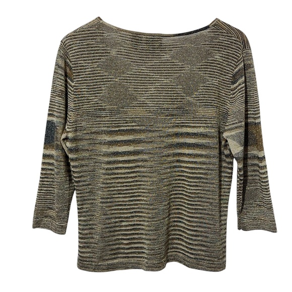 Tailor B Moss Womens Silk Blend Metallic Stretch Top Size L Vintage Autumn - Picture 2 of 5